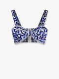 Dolce & Gabbana Women Cropped Cotton Top With Maiolica Print