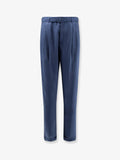Saint Laurent Men Silk Trousers With Belt