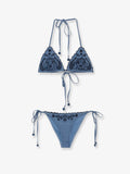 Zimmermann Women Aster Denim Bikini With All-Over Embroidery
