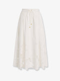 Zimmermann Women Mahon Cotton Skirt With Embroidered Detail On The Bottom