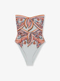 Zimmermann Women Aster One-Piece Shiny Nylon Swimsuit With Paisley Print