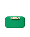 Jessy Bow Hard Clutch In Bamboo Green