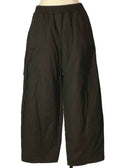 Women's Padded Cotton Elastic Waist Trouser Pant In Black