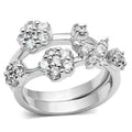Rhodium Brass Ring with AAA Grade CZ in Clear