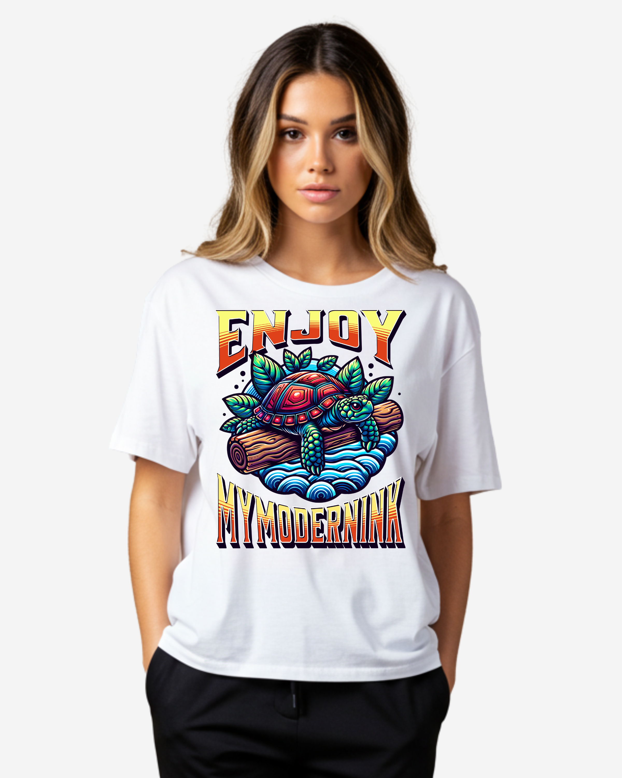 Illustrative Enjoy Your Own Pac Women's Oversized T-Shirt