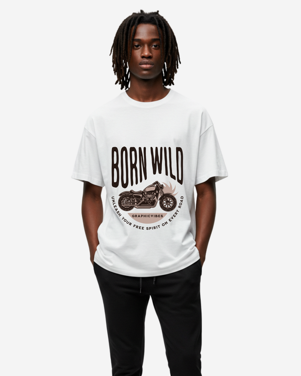 Born Wild Bag Design Men's Oversized T-Shirt