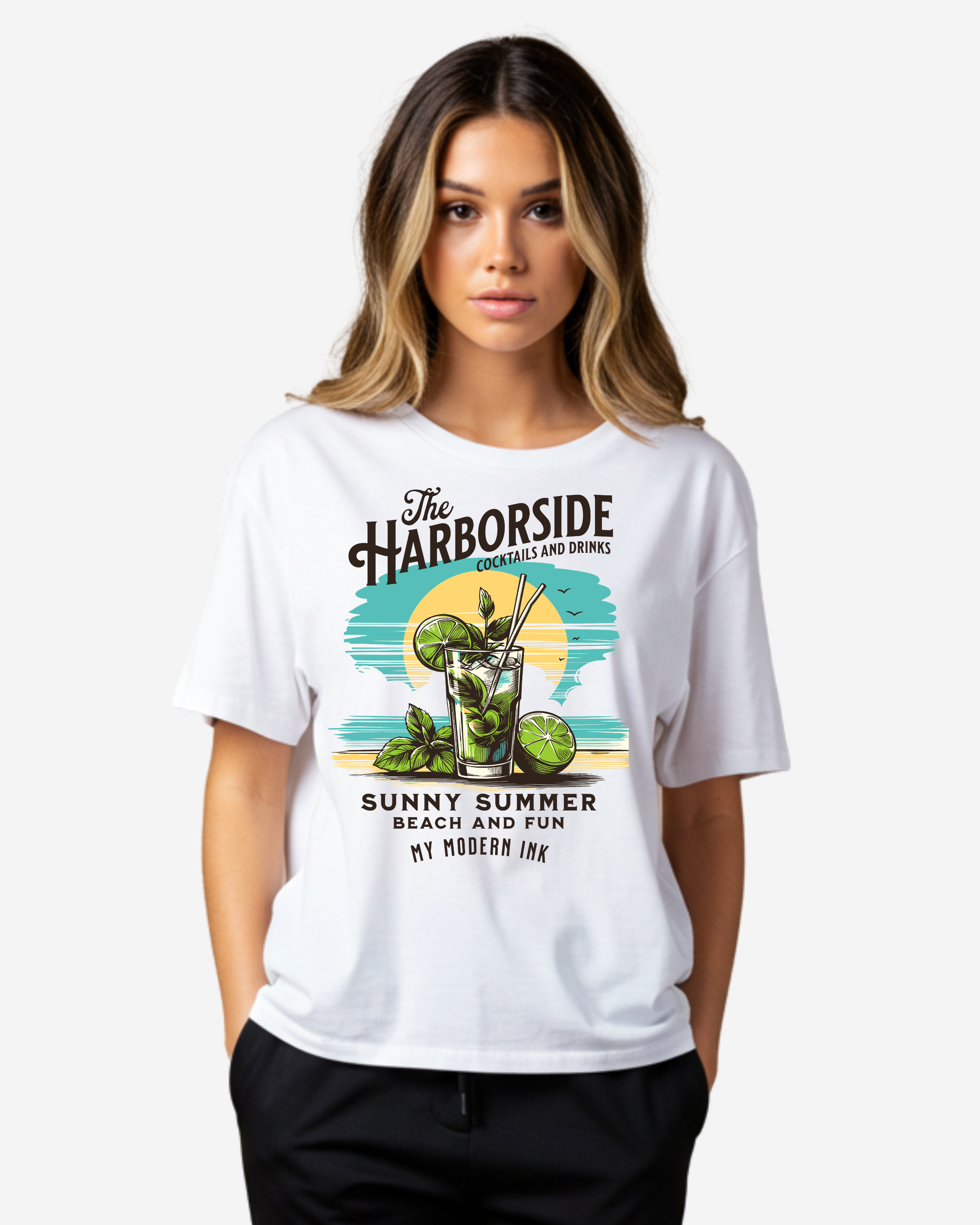 Art Illustration Retro Summer Women's Oversized T-Shirt