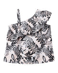 Janie and Jack Tropical Leaves Ruffle Shoulder Top