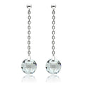 Rhodium Brass Earrings with AAA Grade CZ in Clear