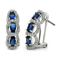 Rhodium Brass Earrings with Synthetic Synthetic Glass in Montana