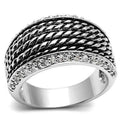 Rhodium Brass Ring with AAA Grade CZ in Clear