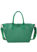 Women's Medium Solstice Woven Tote In Kelly Green