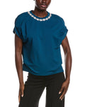 Gracia Pearl Work Round Neck Top