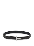 Tom Ford Men T-Buckle Two-Tone Grained Leather Belt