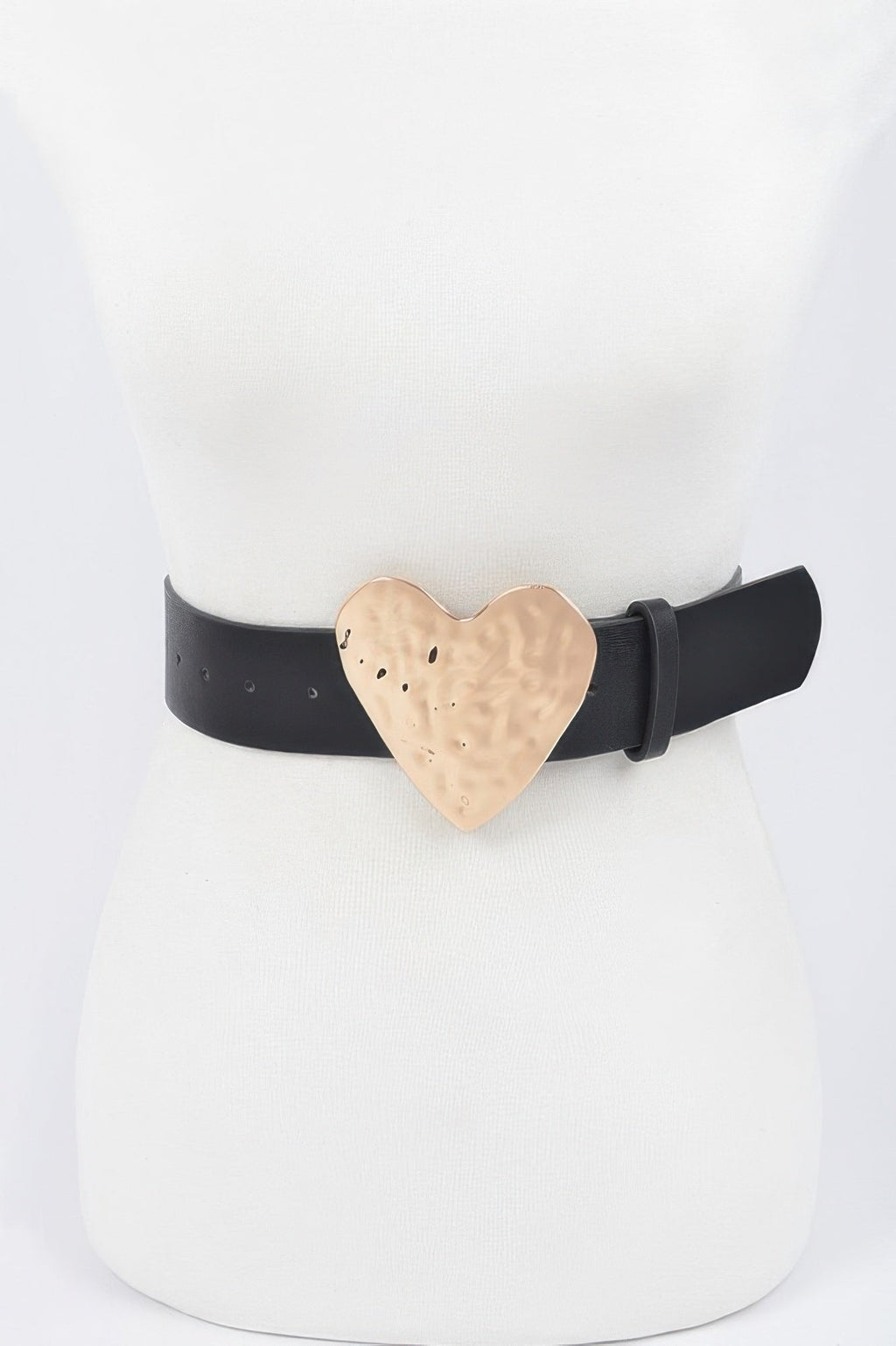 Hammered Heart Shape Buckle Plus Size Belt