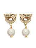 Ferragamo Women Gancini Earrings With Pearls And Crystals