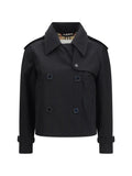 Burberry Women Mayfair Cropped Trench Jacket In Gabardine