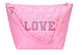 Girls' Love Heart Puffy Weekender Tote Bag In Pink