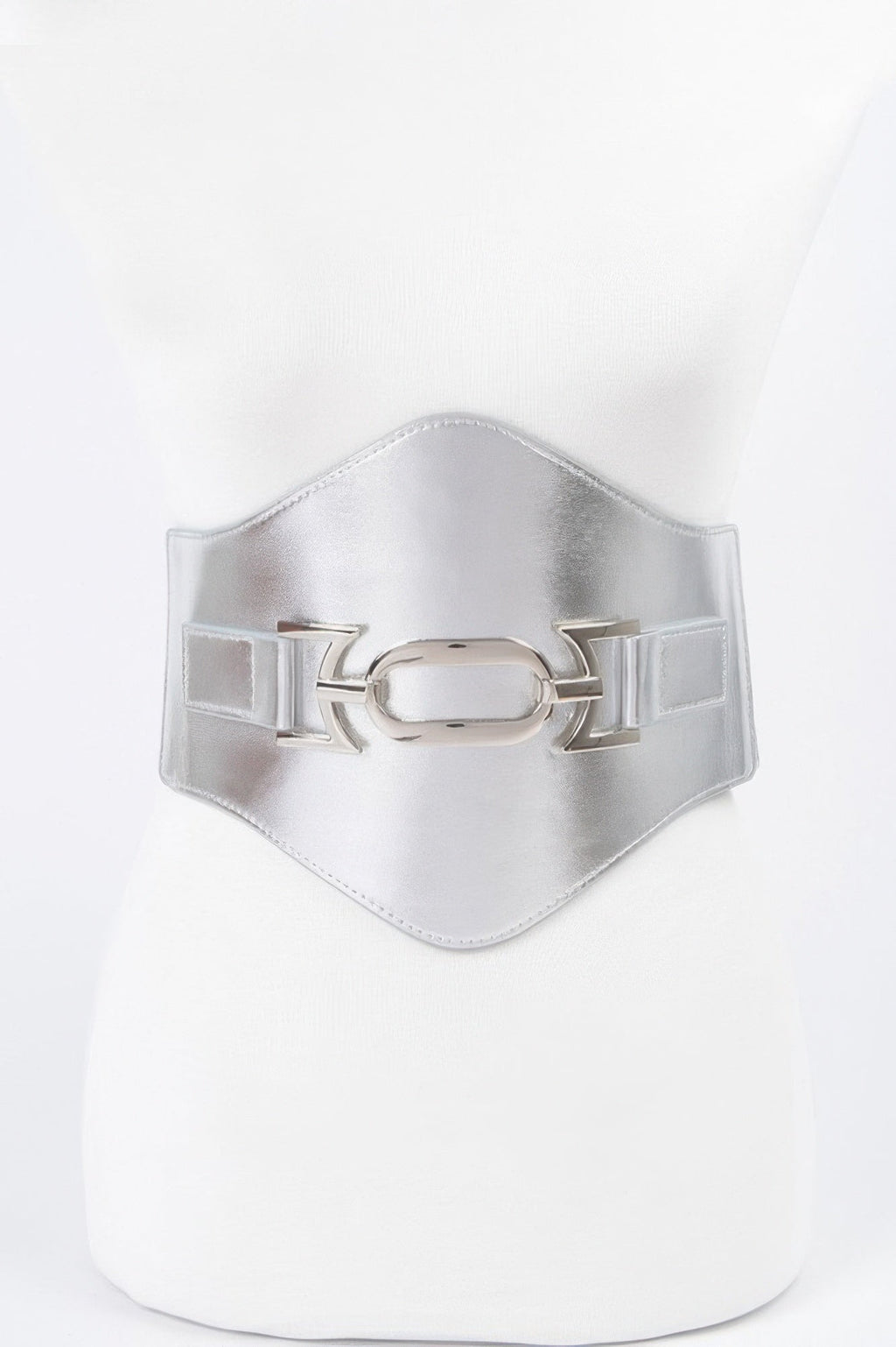 Faux Leather Wide Elastic Plus Size Belt