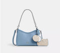 NWT Coach Leather Laurel Small Shoulder Bag With Mirror Charm And Pouch