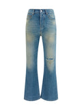 Amiri Men Slash Flared Distressed Jeans