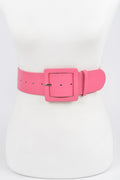 Faux Leather Wide Waist Belt