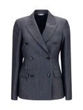 Balenciaga Women Double-Breasted Wool Blazer