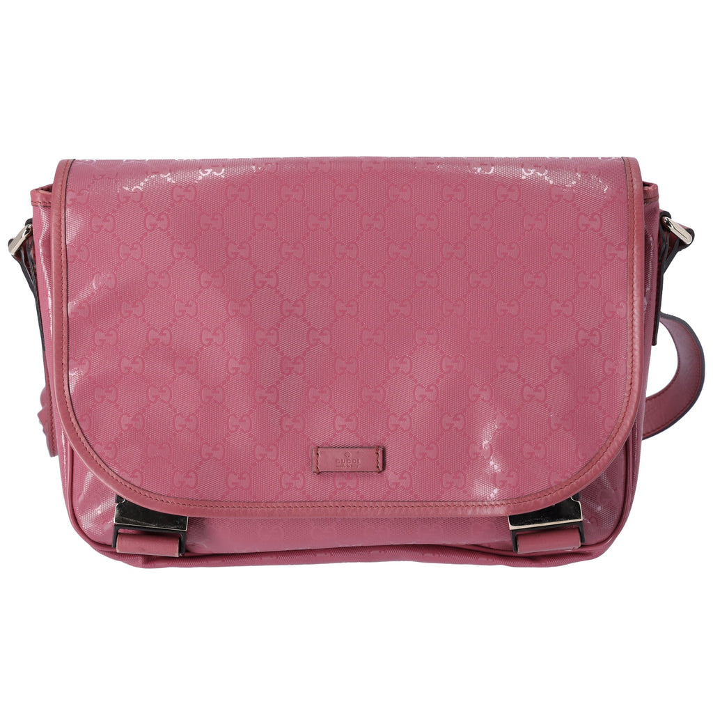 GUCCI Imprime Shoulder Bag 201732 Pink PVC Leather