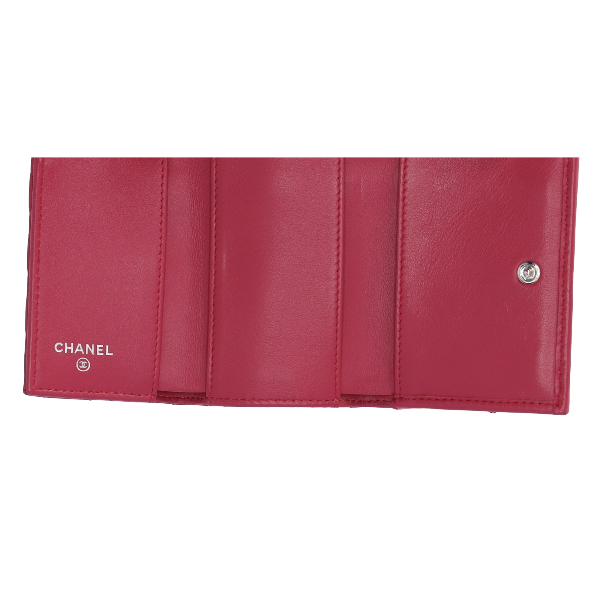 CHANEL Le Boy Trifold Wallet Pink Lambskin
