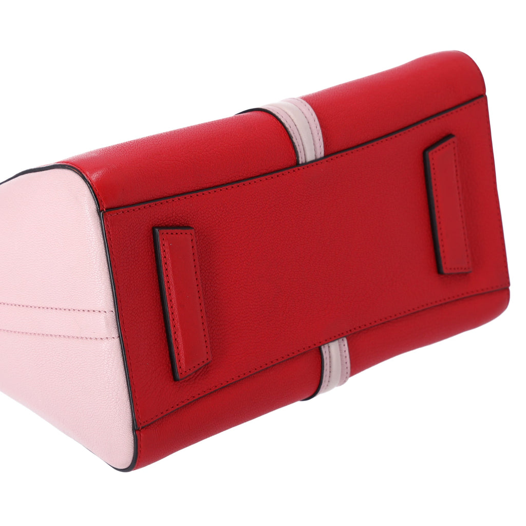 GIVENCHY Antigona Small Satchel Sugar Goatskin Tri-Color Red Pink Black