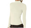 Long Sleeve Mock Neck Top In Butter Cream