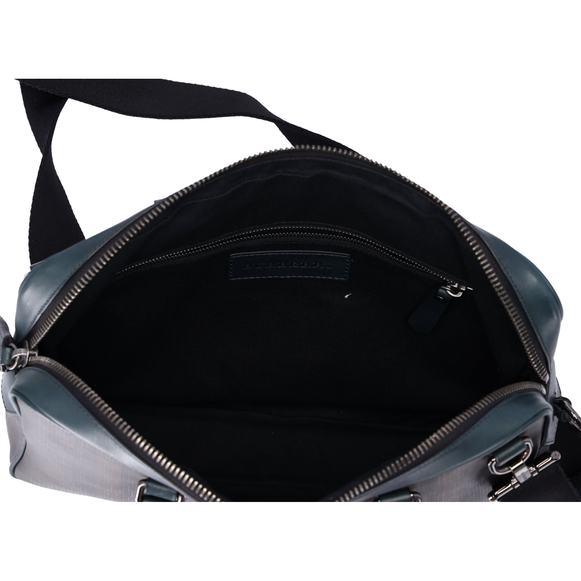 Burberry Business Bag Dark Brown Dark Green Black PVC Leather