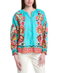 CROSBY by Mollie Burch Bryleigh Linen-Blend Blouse