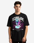Technowave Retrowave Chrome Men's Oversized T-Shirt