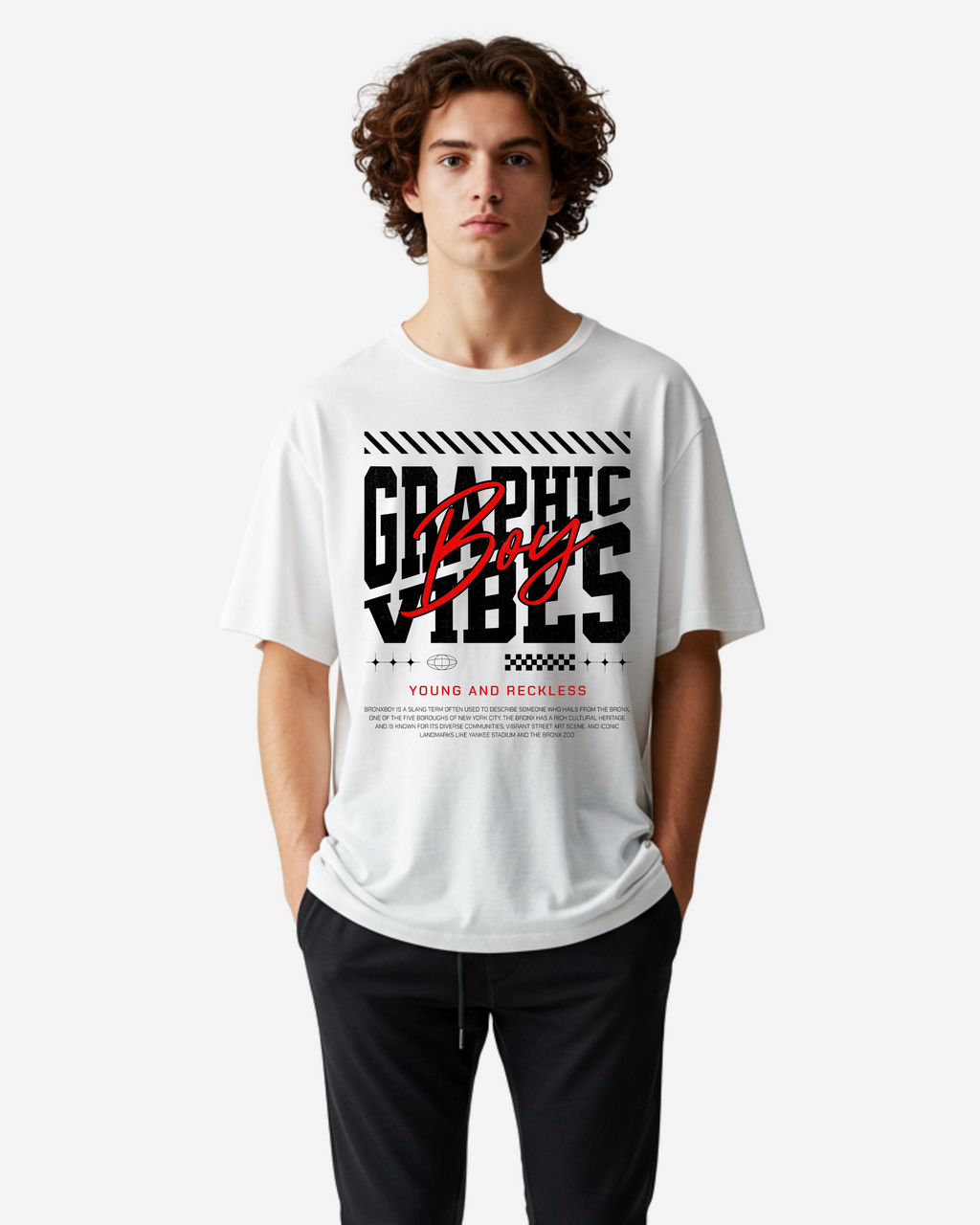 Bronxboy Streetwear Typography Men's Oversized T-Shirt