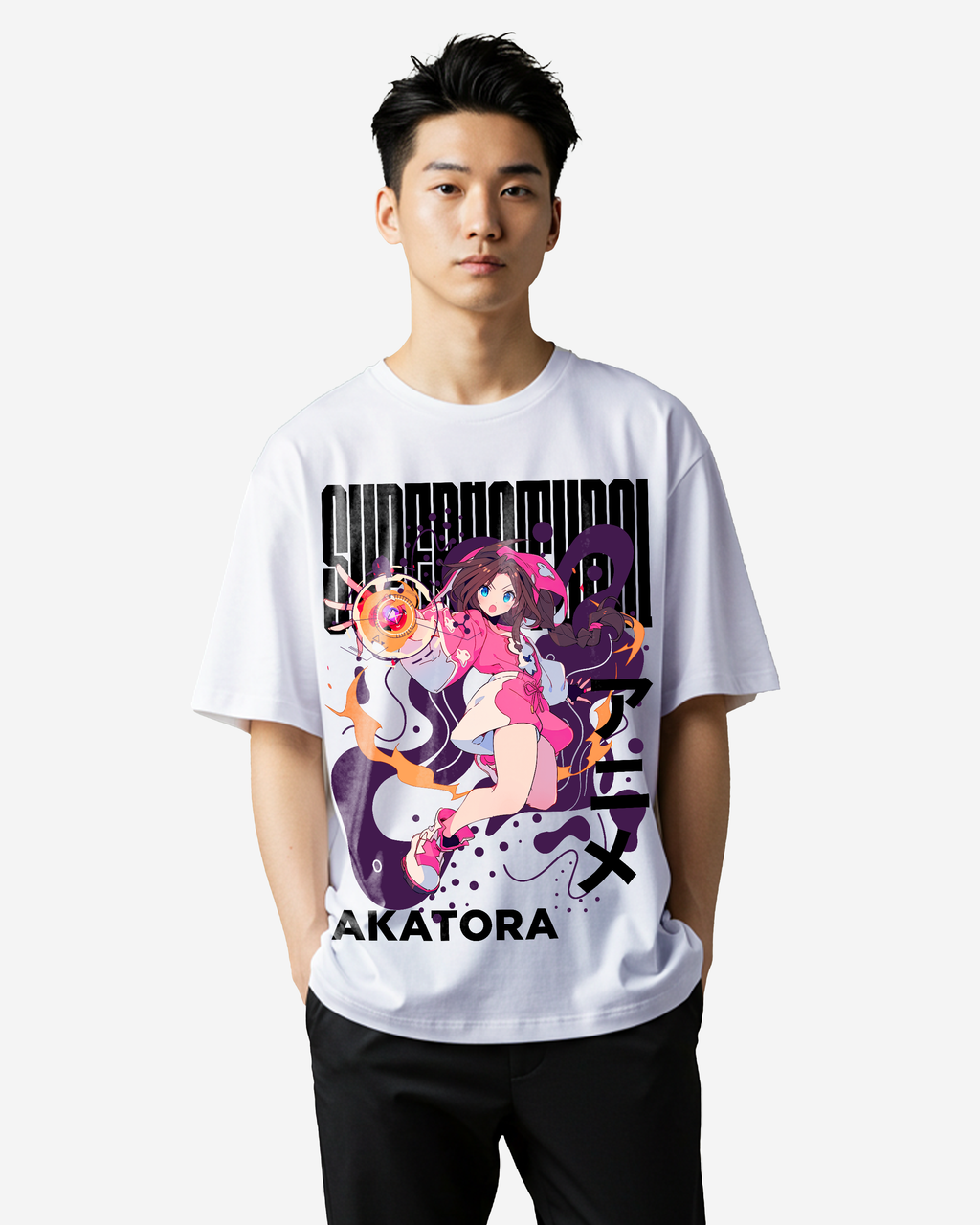 Superhero Anime Girl Oversized T-Shirts