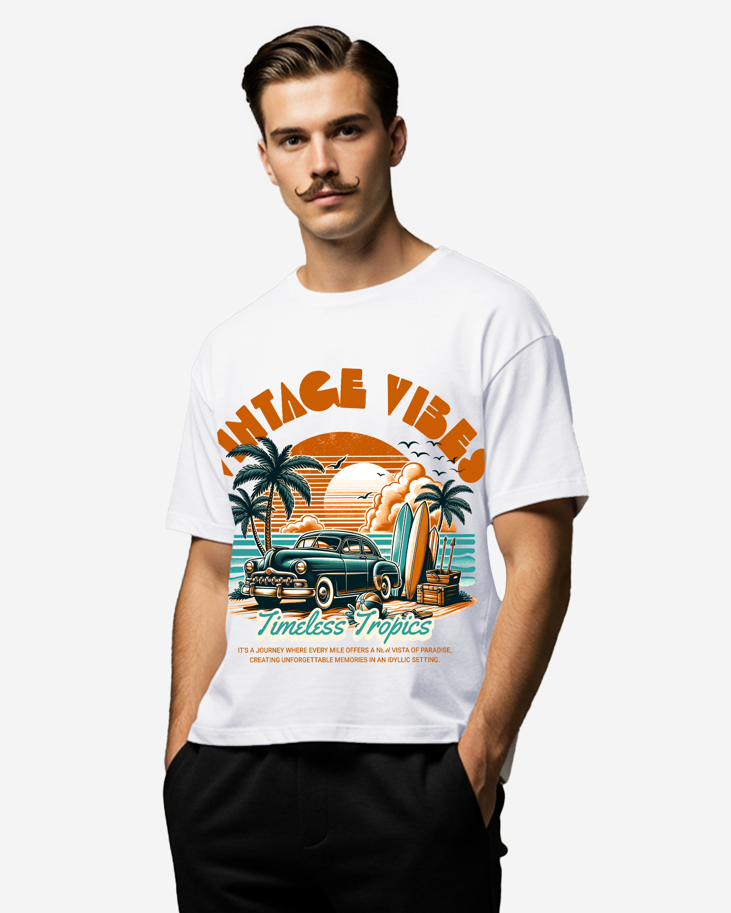 Timeless Tropics Men's Oversized T-Shirt