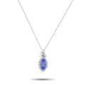 LB Exclusive Platinum 0.24ct Diamond and Tanzanite Pendant Necklace MF18-041326