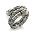 High polished (no plating) Stainless Steel Ring with AAA Grade CZ in Clear