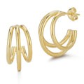 Sterling Silver Triple Polished Hoops
