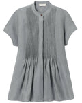 Lafayette 148 New York Petite Pintuck Bib Linen Blouse
