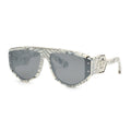 Philipp Plein Sunglasses Aviator Full Rim, Marbled Frame And Grey Lens Spp093M9Ylx