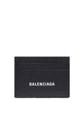 Balenciaga Men Logo-Print Grained Leather Card Holder