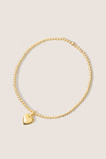 Women's Classic Gold 2mm Bracelet w. Heart