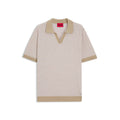 Johhny-collar sweater in cotton and linen