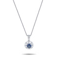 LB Exclusive Platinum 0.66ct Diamond and Sapphire Pendant Necklace MF15-041326