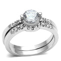 Rhodium Brass Ring with AAA Grade CZ in Clear