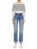 Kiana High Rise Slim Straight Jeans In Blue