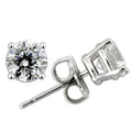 Rhodium 925 Sterling Silver Earrings with AAA Grade CZ in Clear