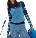 Myoko Jacquard Base Layer Top In Light Cobalt